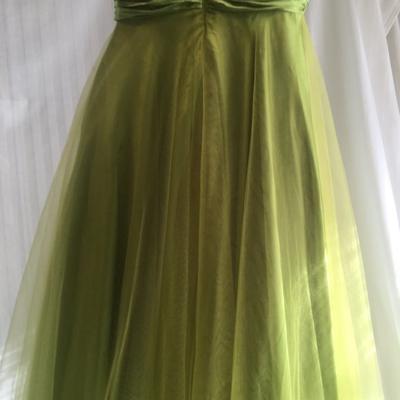 Tulle Sequin BALL GOWN PROM GRAD DRESS Dancing Queen Green Pink Sz XS Fairy - Picture 11 of 16